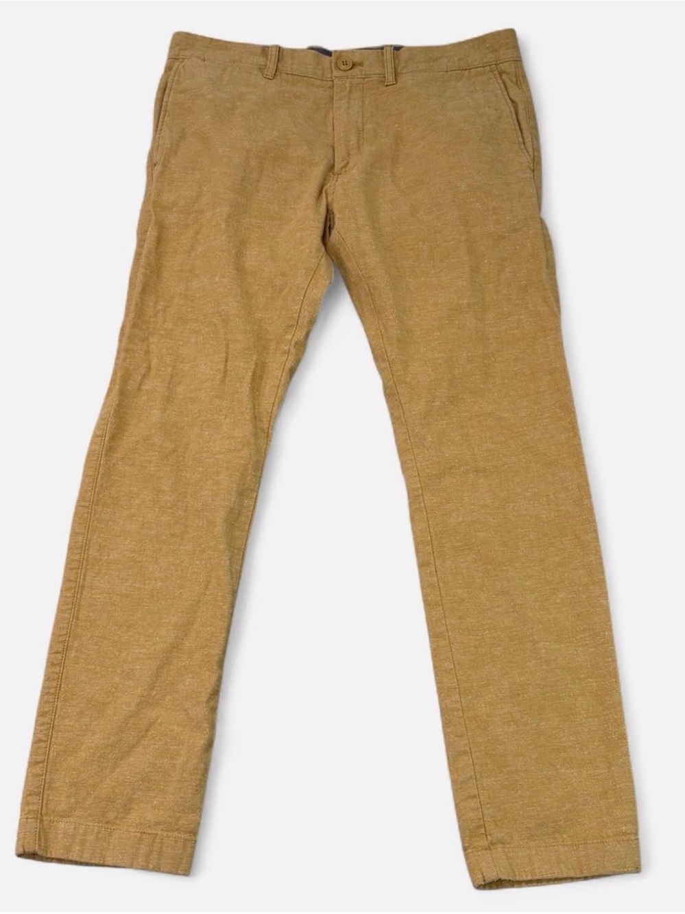 J Crew 770 Straight Pants Men’s 30x30 Yellow Cotton Linen Chino